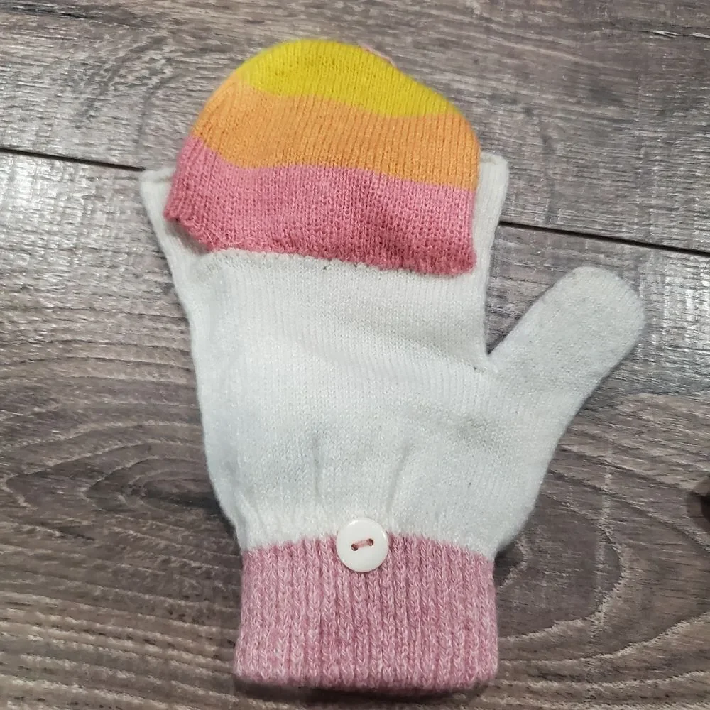 Girl Snoopy Gloves One Size Only Small Snoopy Mittens - Pink, White, and Yellow